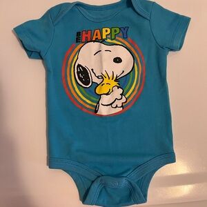 Peanuts Blue Snoopy 'Be Happy' Bodysuit